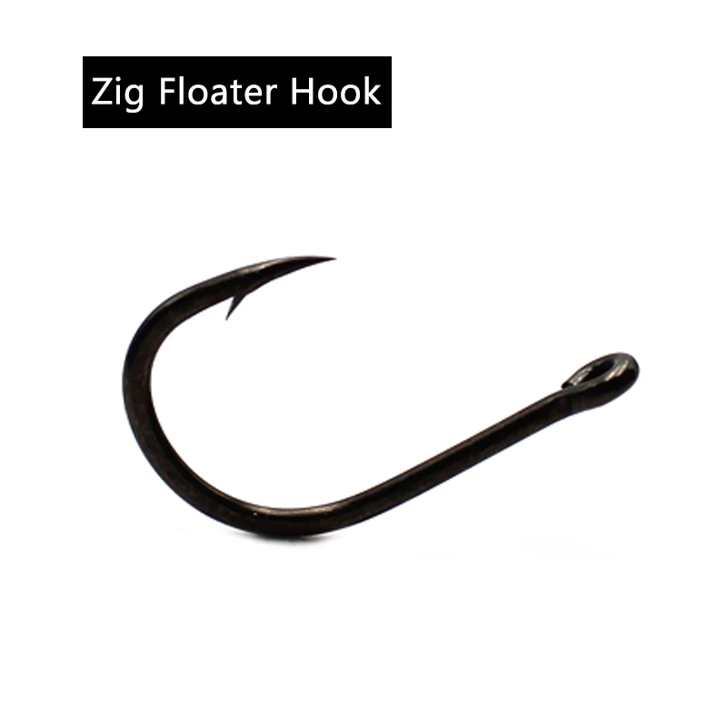 10pcs 2/4/6/8 Zig Floater Hook Needle-Sharp Point Micro Barbed High Carbon Steel PTFE Coating Carp Accessories Equipment