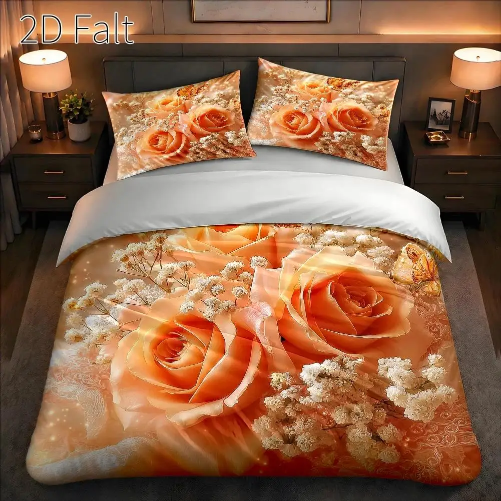3-Piece Quilt Cover Set, 1 Quilt Cover + 2 Pillowcases (Without Filling), Space Exploration Theme, Cartoon Style, Interstellar Travel, Suitable for All Seasons, Machine Washable, Invisible Zipper, Suitable for Home, Dormitory, Master Bedroom, Guest Room