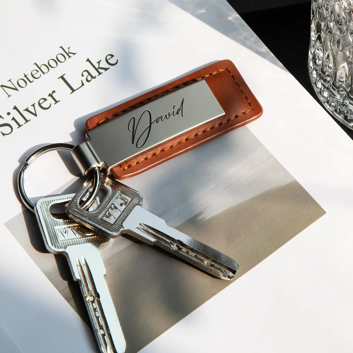 Personalized Keychains | Engraved Metal or Leather Keychain | Custom Key Chain for Car Keys | Father's Day Gift
