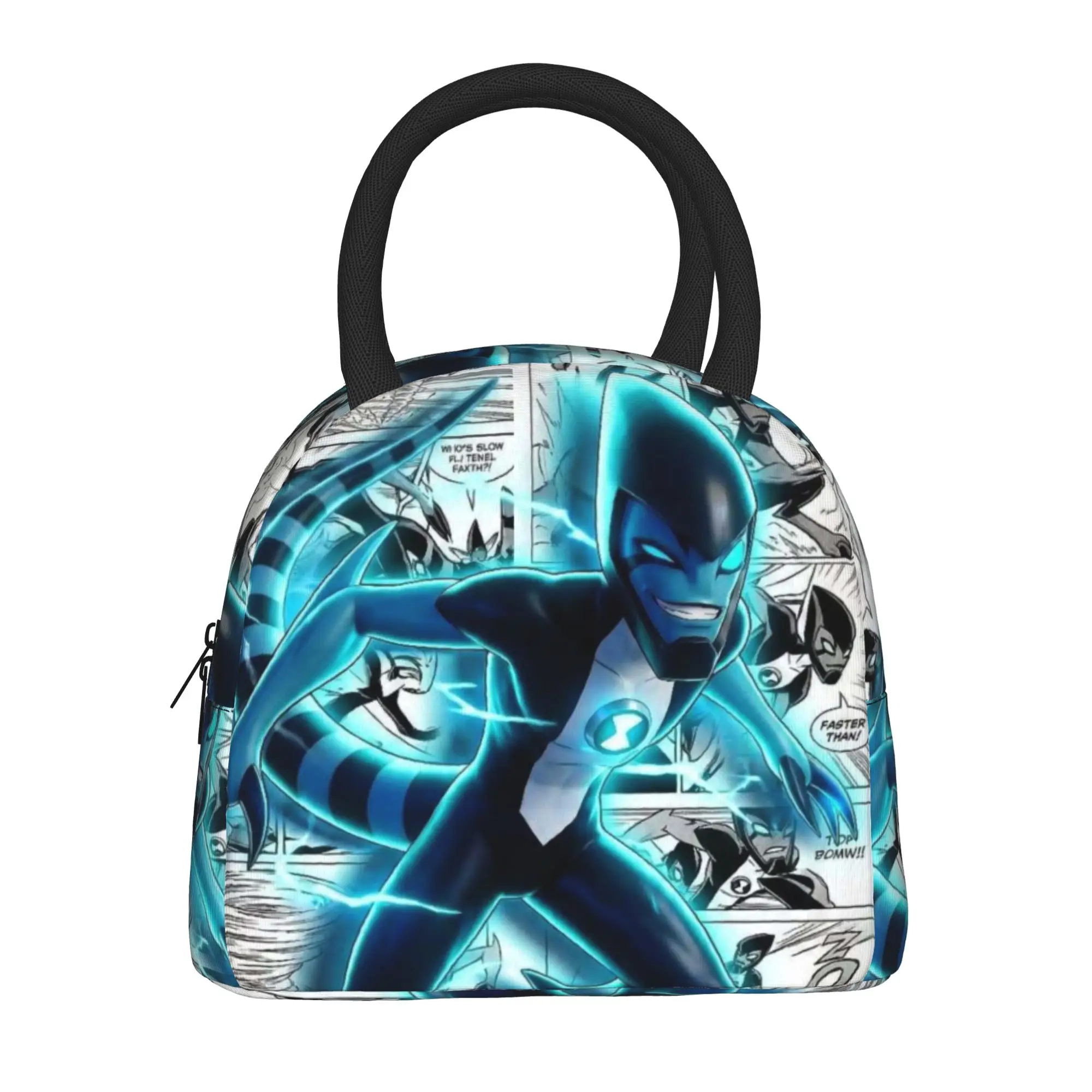 Back to school season  Snack Bag XLR8 Ben10 Speed Alien Art Washable High Street Portable Snack Storage Lunch Bag