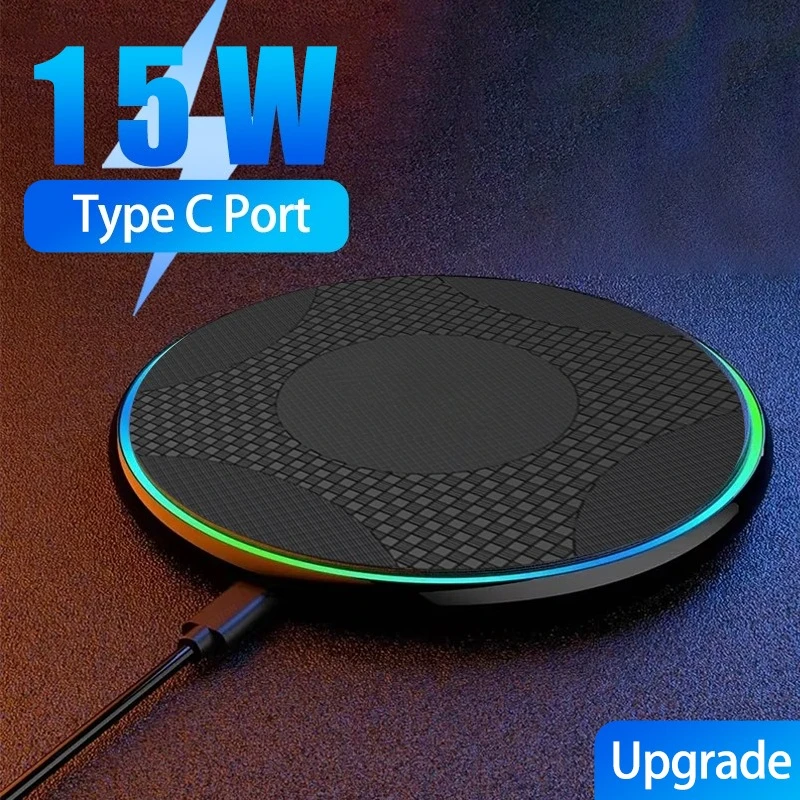 LED Drahtlose Telefon Ladegerät Pad Schnelle Ladestation Für iPhone 17 16 Pro Max 15-12 Samsung S25 Xiaomi 17 pro Max AirPods Pro 2