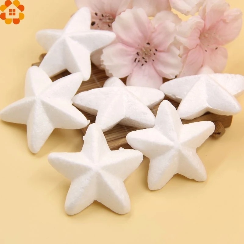 20PCS 48MM Christmas Ornaments Stars White Stars Polystyrene Styrofoam Ball Kids Gift DIY Christmas Party Decoration Supplies