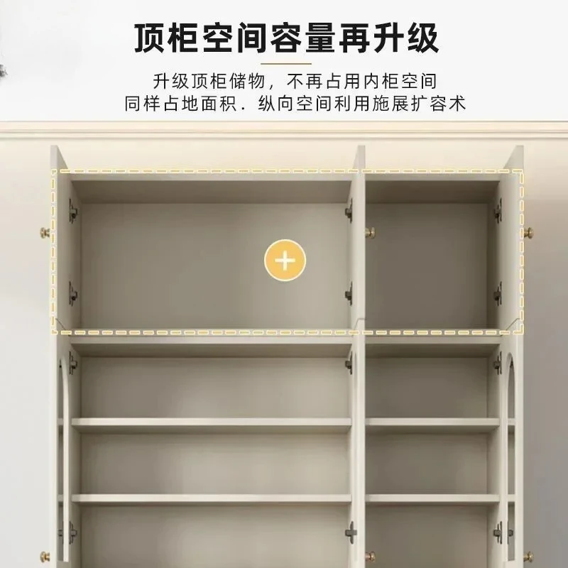 Grande dispensa da cucina con ante in vetro, ripiani regolabili, armadio portaoggetti in legno a più livelli, ante in vetro, armadio da pavimento per soggiorno