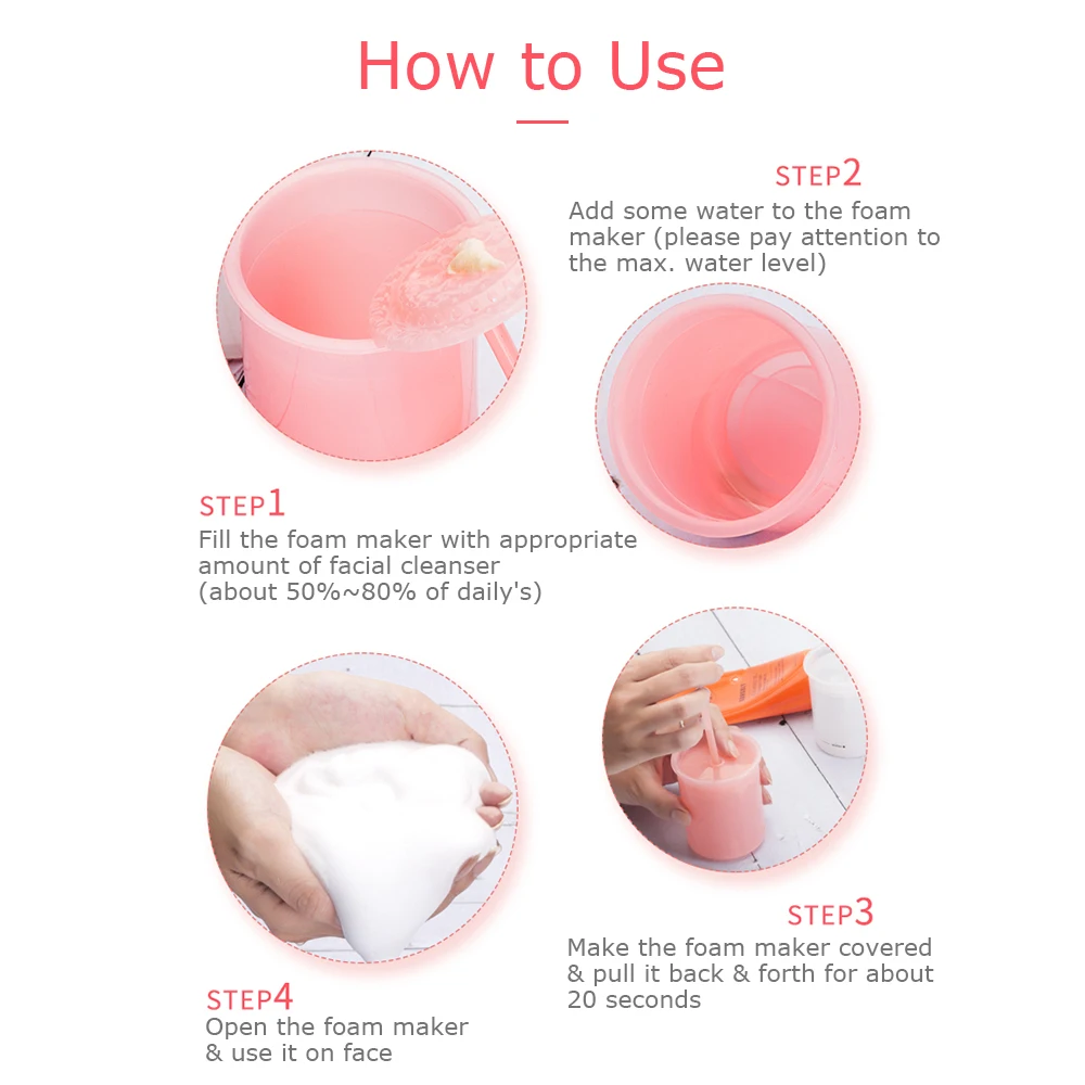 Creatore di schiuma Creatore di bolle di plastica Tazza di bolle Dispositivo di schiuma per bolle Crema detergente Strumento portatile riutilizzabile per la cura della pelle del viso