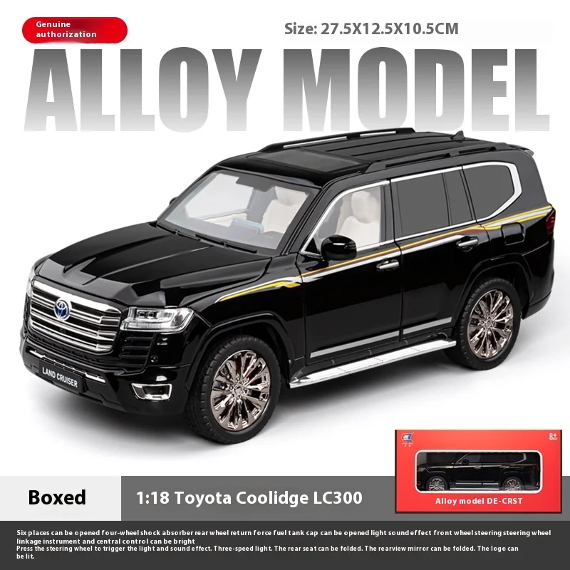 1:18 toyota land cruiser lc300 suv liga carro diecast modelo