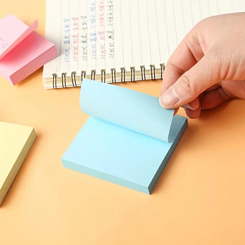 100/200 PCS Color Thick Sticky Notes - Convenient Creative Four Colors Memo Pad, Removable Suitable Office and Home Use Notepad view 3