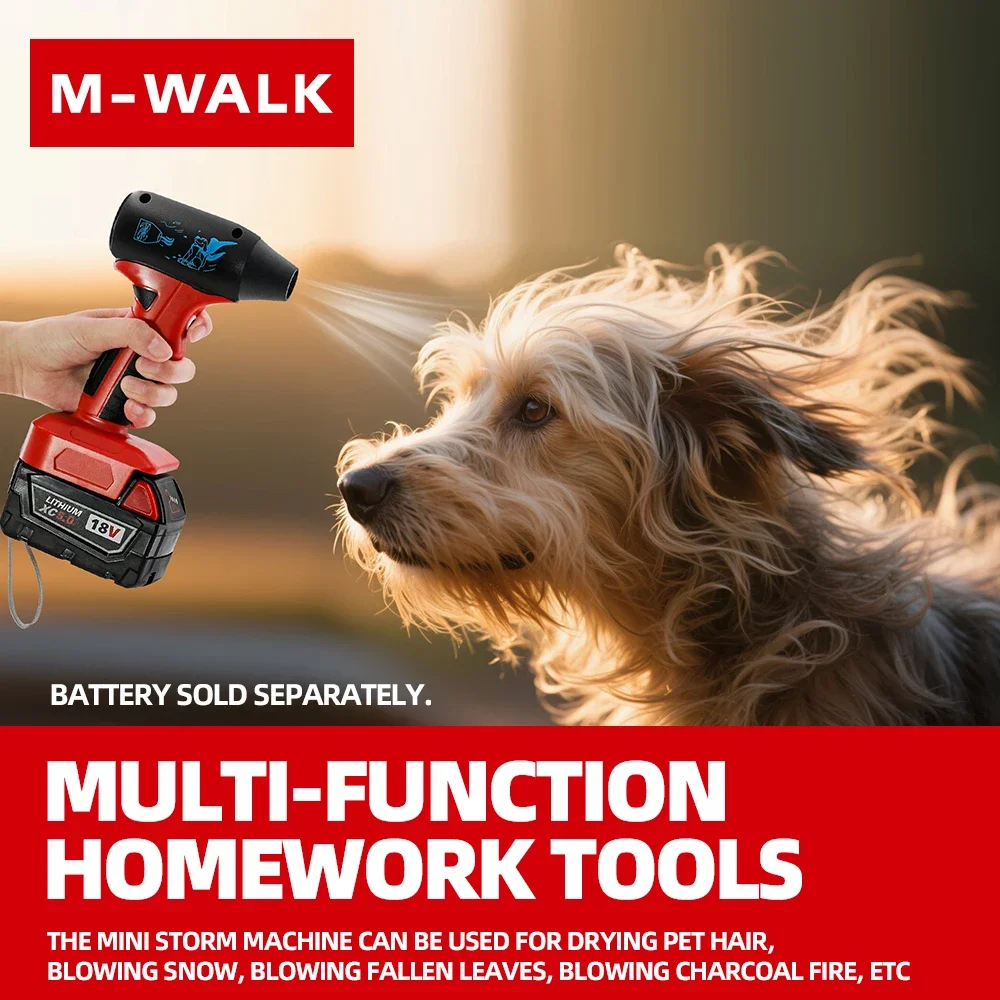 M-WALK 電動ターボブロワージェットファンハイパワー ブラシレスハンドヘルドリーフブロワー ミルウォーキー18Vバッテリーピン用ダストブロー