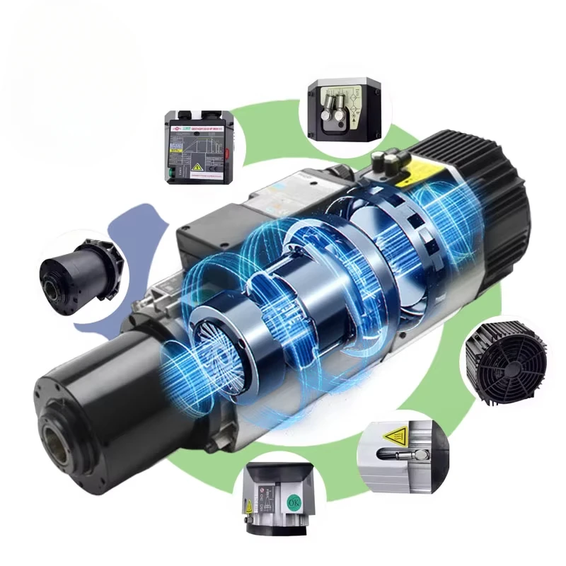 New hot-selling high-speed electric wood motor 7.5 9 12 kW air-cooled automatic tool changer spindle BT40/BT30 pump engine