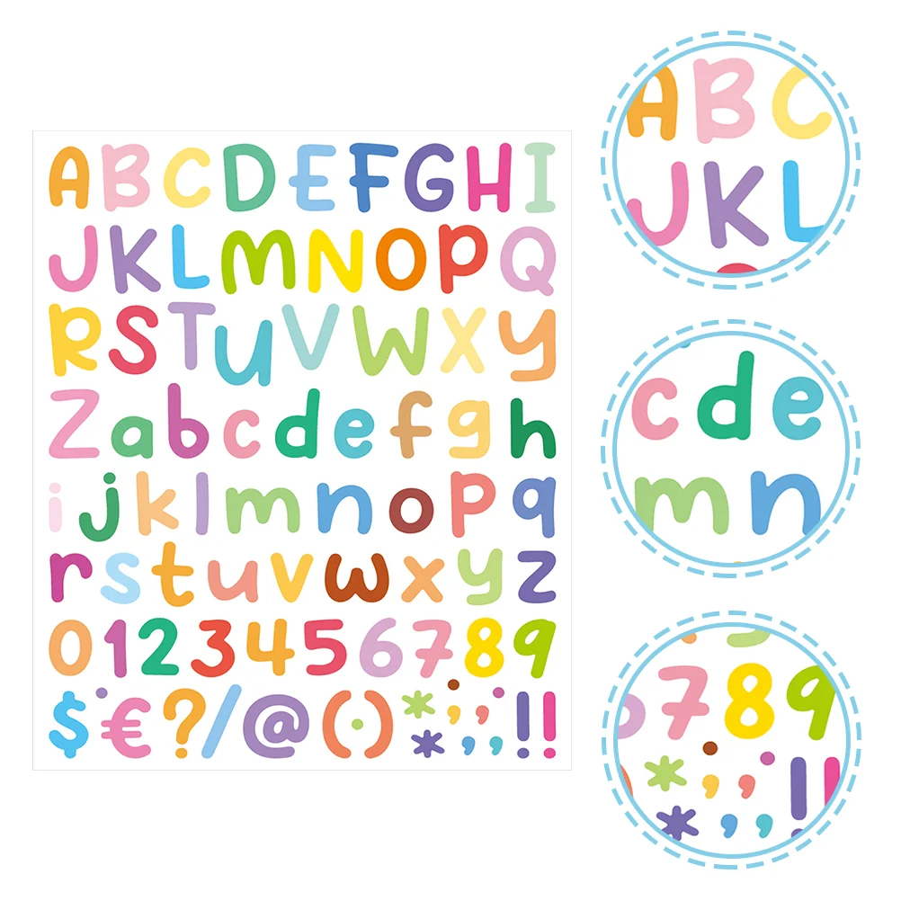 

10 Sheets Alphabet Stickers Colored Small Letter Number Labels Vinyl on Letters