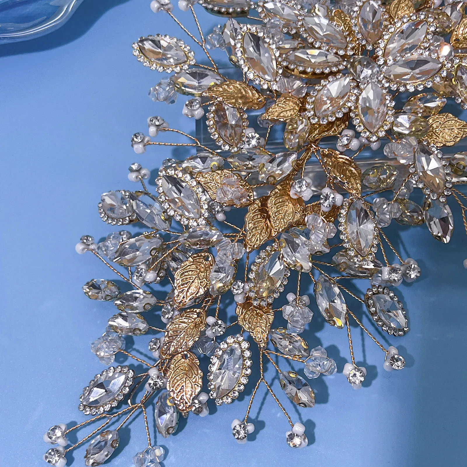 DZ274 Copricapo da sposa in argento per la sposa - Gioielli per capelli Fascia da sposa Tiara Foglia Fascia Corona Tiara Copricapo da sposa in argento