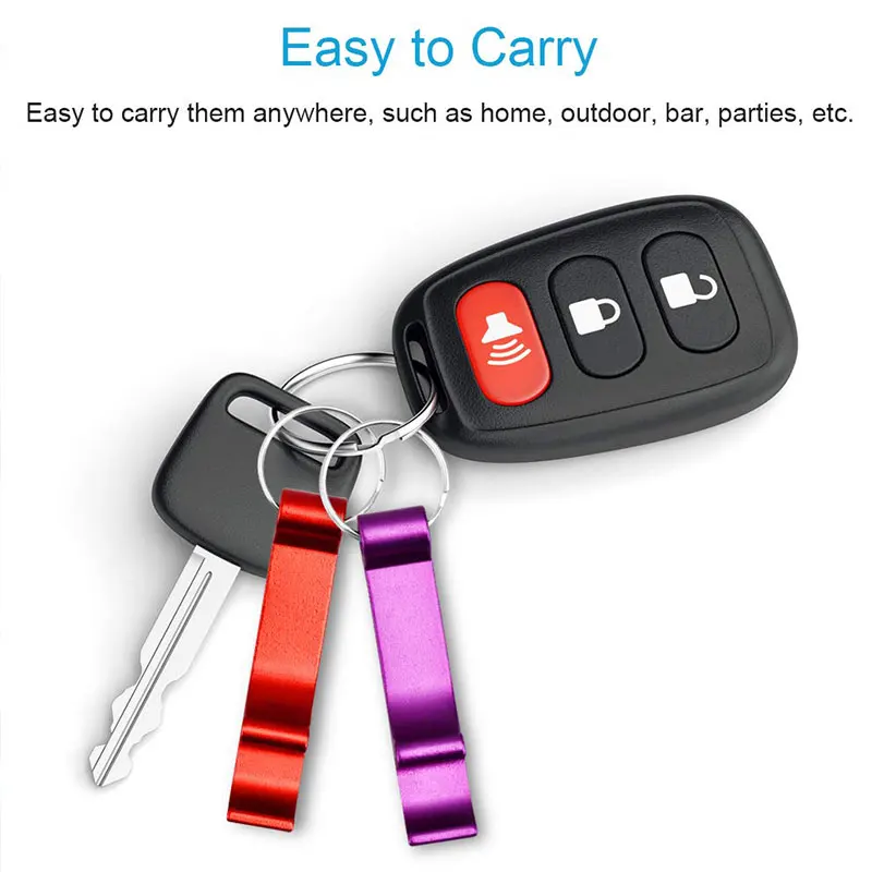 Bottle Opener Keychain Metal Beer Beverage Can Opener Keychain Aluminum Flat Bottle Opener 1 Piece