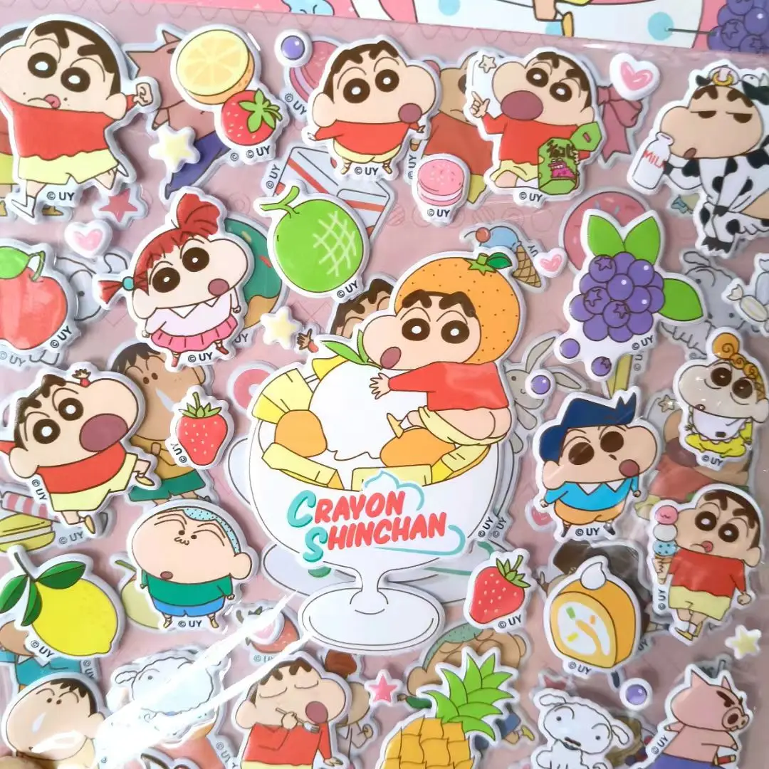 สติกเกอร์การ์ตูน 3 มิติ ลายชินจัง น่ารัก ขนาดใหญ่พิเศษ แบบสองชั้น สำหรับตกแต่งเคสมือถือ ขวดน้ำ และเครื่องเขียน