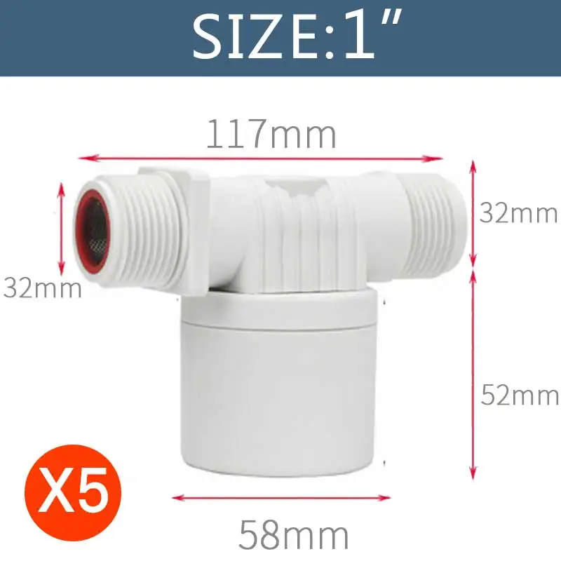 5PCS*Floating Ball Valve Automatic Water Level Control Valve installed inside the float valve for water tank r1/2" 3/4" 1"