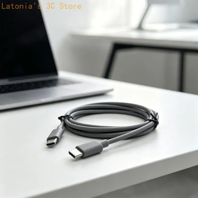 Graues Typ-C-Kopfhörerkabel, 130 langes Ladekabel für Kopfhörer-Netzkabel X3UB – Detail 4
