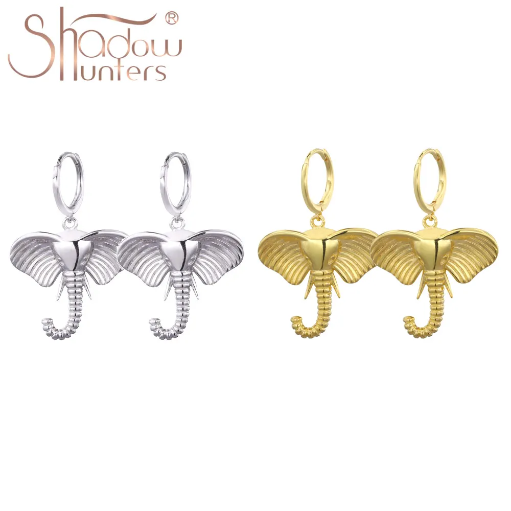 SHADOWHUNTERS حقيقية 925 فضة الفيل هوجيز أقراط خمر الفضة 925 المرأة فريد إسقاط أقراط مجوهرات نسائية