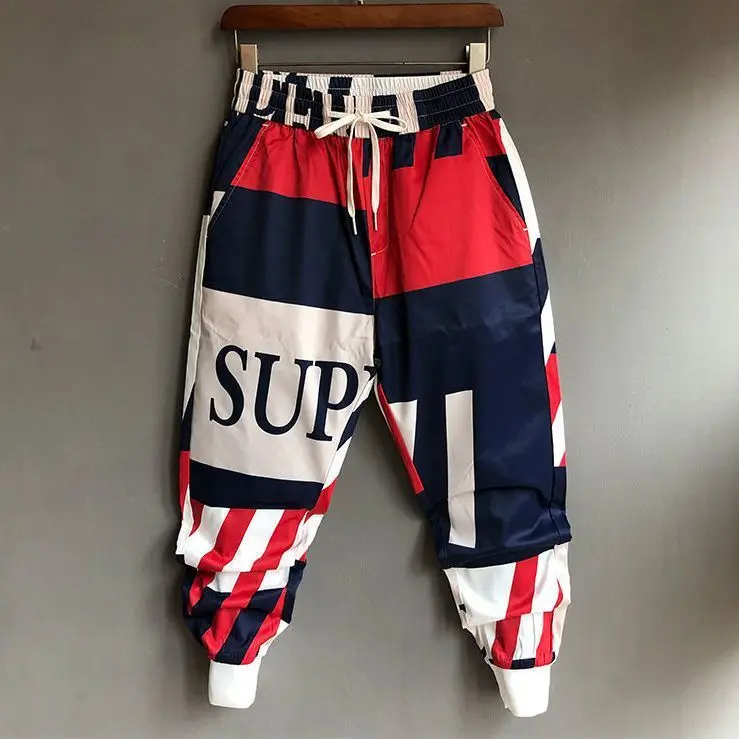 

Summer New Decor Casual Track Pants Wide Leg Men's Fashion Legged Harun Pants Korean Versatile Leggings Mens Clothing Hiphop