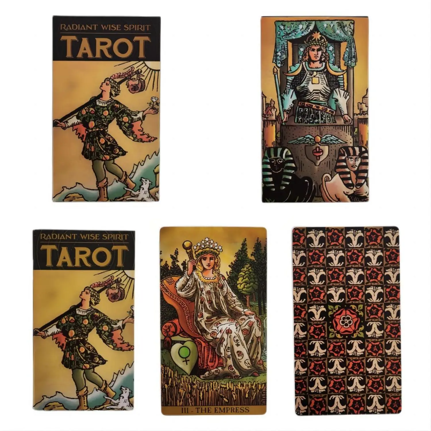 Hot Sale Cards 12X7cm Radiant Wise Spirit Tarot With Paper Introduction Divination Party Entertainment Board Games Playing Cards