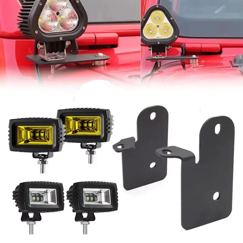 A-Pillar Holder Lights Windshield Hinge Led Work Light Mounting Bracket For Jeep Wrangler JL 2018+ Gladiator JT Holder