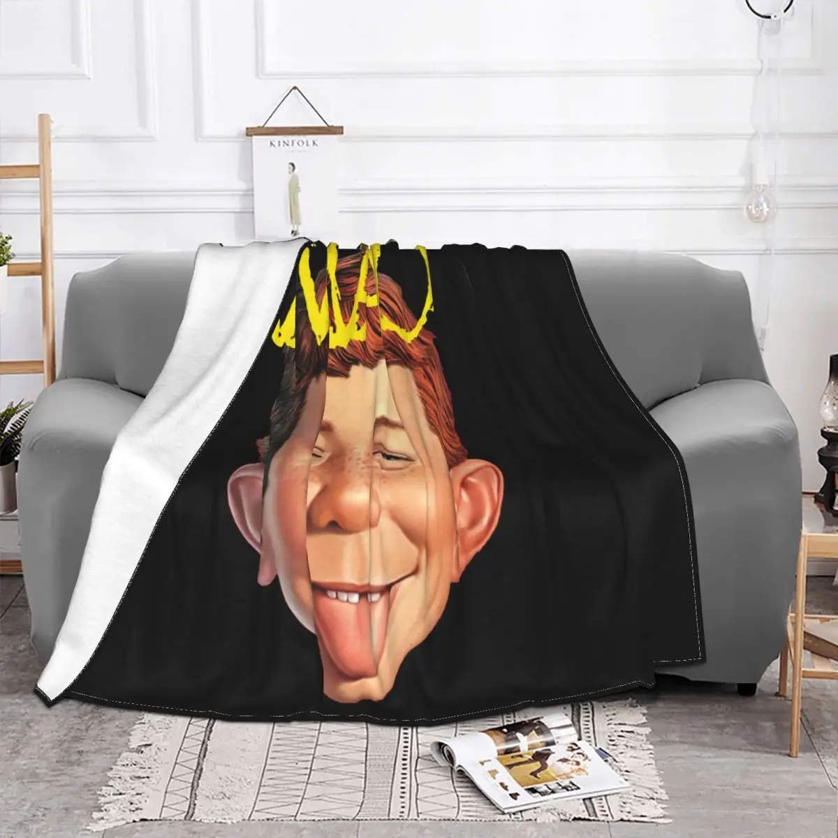 Mascot Mad Magazine Alfred Eneuman Cool Mens Cotton Harajuku Famous Any Logo Women Halloween Throw Blanket