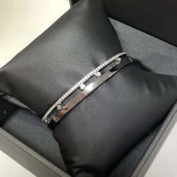 S925 Sterling Silver Women's Diamond Bracelet With Moving Diamonds. Luxury Jewelry. High End Gifts