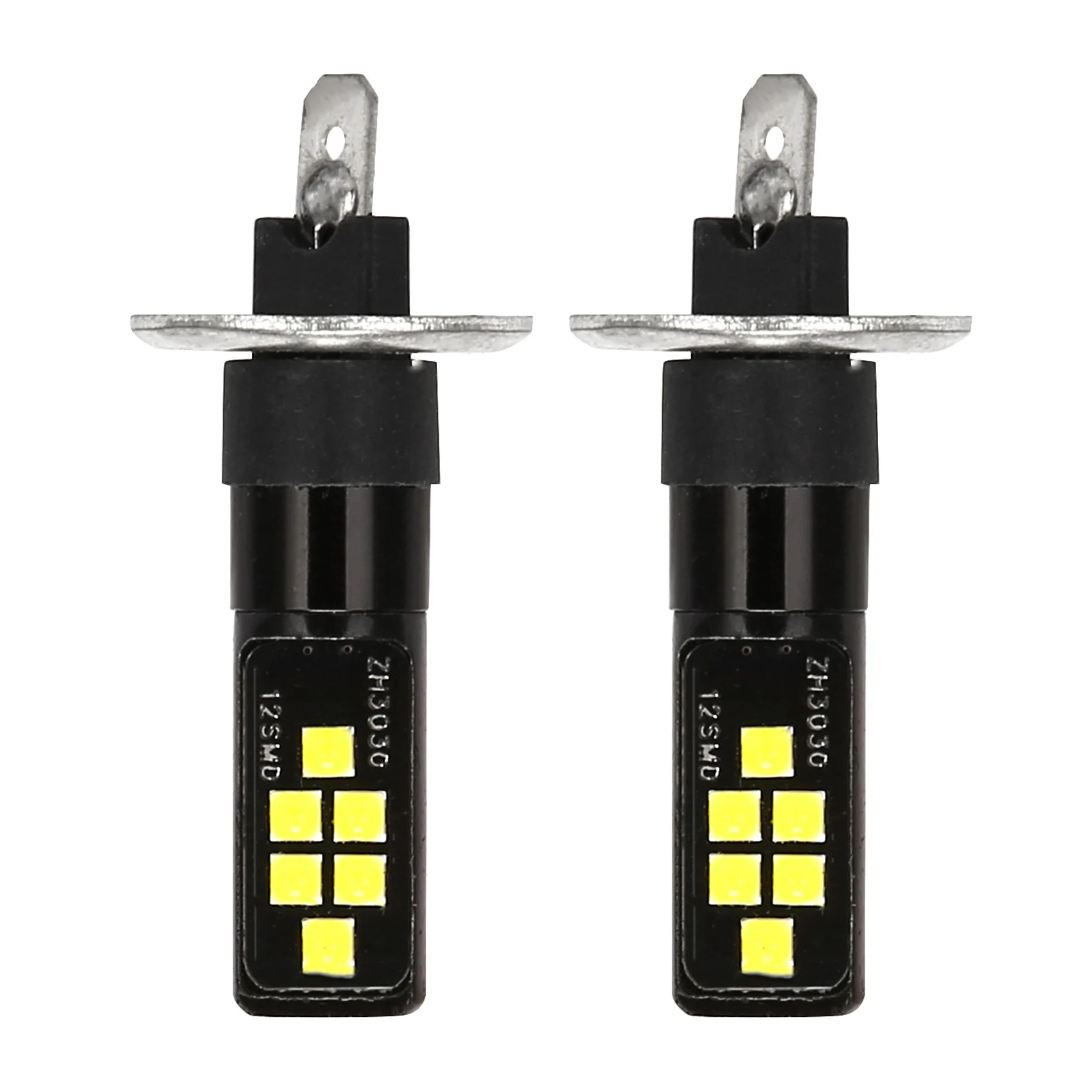 

2Pcs H1 Car Led 12V-24V 12Smd Light Bulb 3030 Chipset,W5W Bulb194 Led Bulb For Fog Lights White