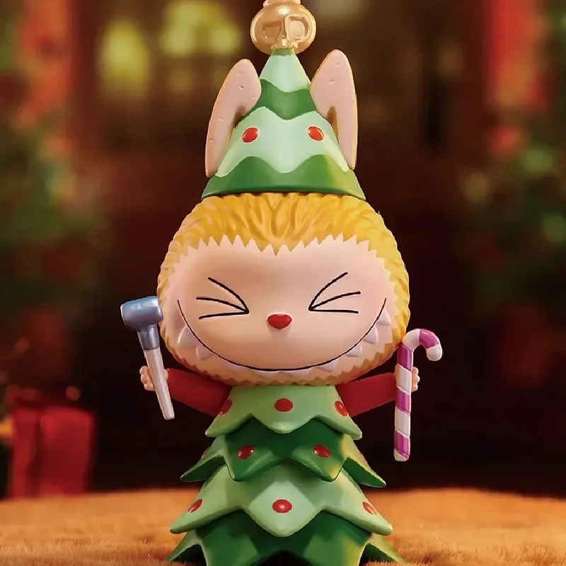 Pop mart labubu os monstros vamos a série de natal caixa cega acho saco caixa misteriosa brinquedos boneca bonito anime figura ornamentos