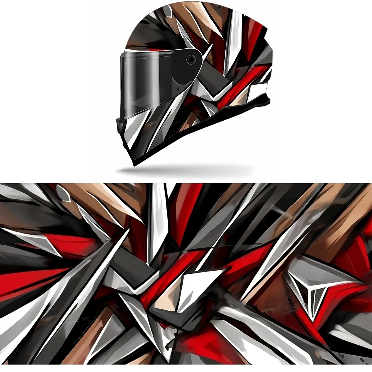 Adesivo de Vinil para Capacete de Motocicleta com Design Estilo Grafite, Gráfico de Corrida, Decalque Decorativo para Capacete