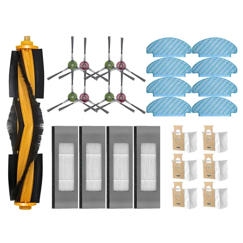 -ABPO جهاز آلي لتنظيف الأتربة فرشاة جانبية رئيسية فلتر Hepa ممسحة قماش كيس لجميع الغبار ملحقات لـ ECOVACS DEEBOT N10 N10 PLUS