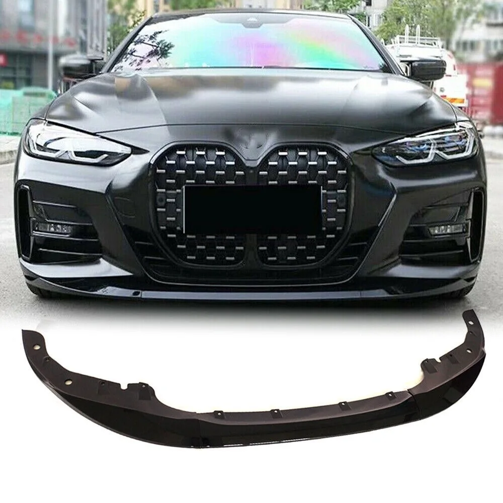 

ABS Carbon Look Car Front Bumper Lip Spoiler For BMW 4 Series G22 G23 430i 440i M-Sport 2020+ Front Lip Splitters Chin Apron