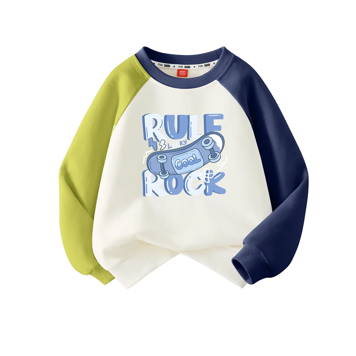 Fashion trend skateboarding Spring And Autumn AB Shoulder Sleeves Children's Sweater Girls Boys Autumn Top