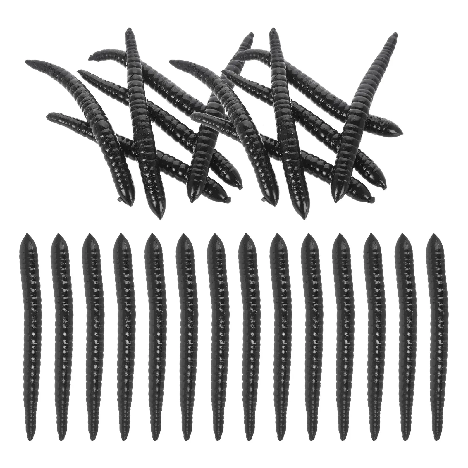 

50Pcs Realistic Tpr Imitation Worms Halloween Prank Props Soft Crawling Fake Caterpillars Party Decoration Scary Prank Items