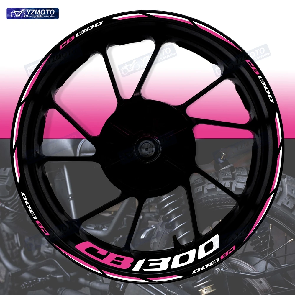 For Honda CB1300 Motorcycle 17 Inch Front And Rear Wheel Sticker Hub Decal Reflective Waterproof Racing Decorative Rim Stickers