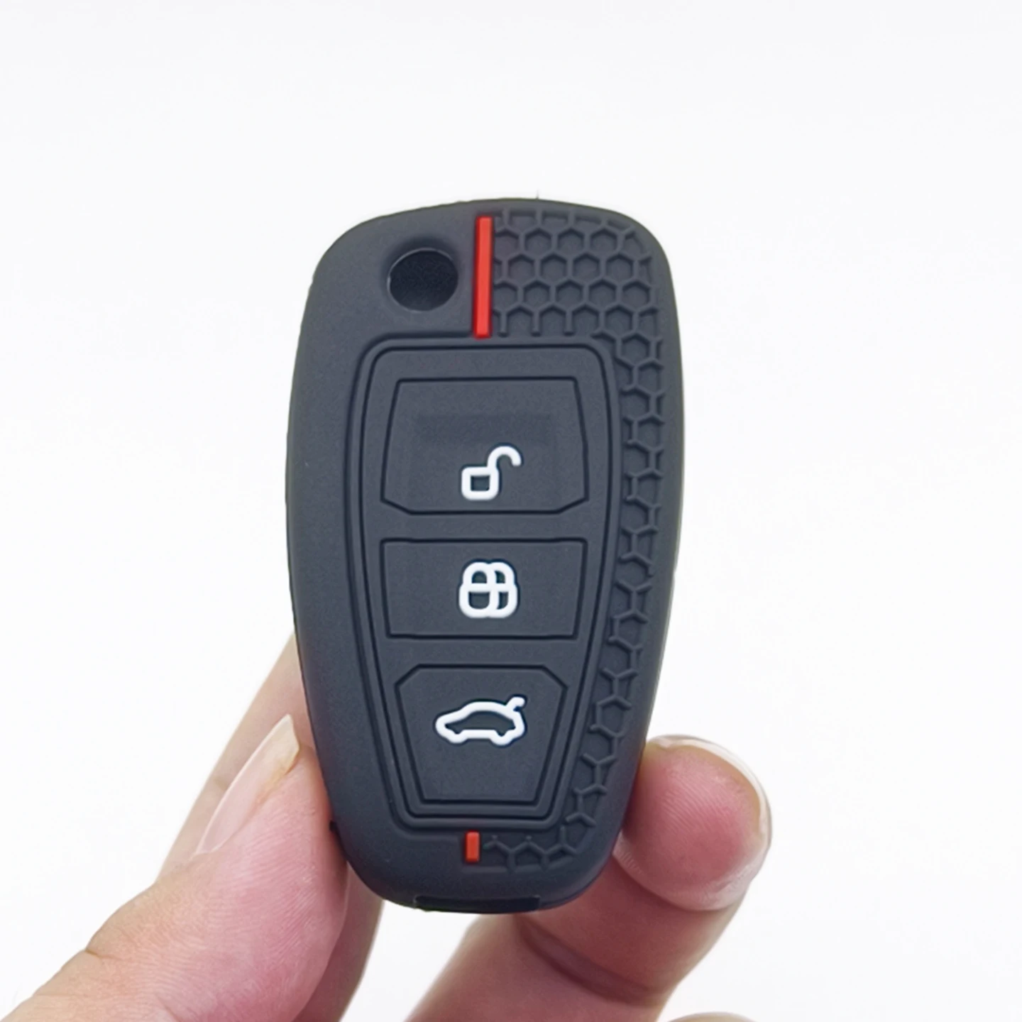 Xinyuexin Silicone Key Cover for Ford Mondeo C-Max Focus Galaxy Grand Transit Contact 3 Button Flip Remote Key Case 2 Pcs/lot