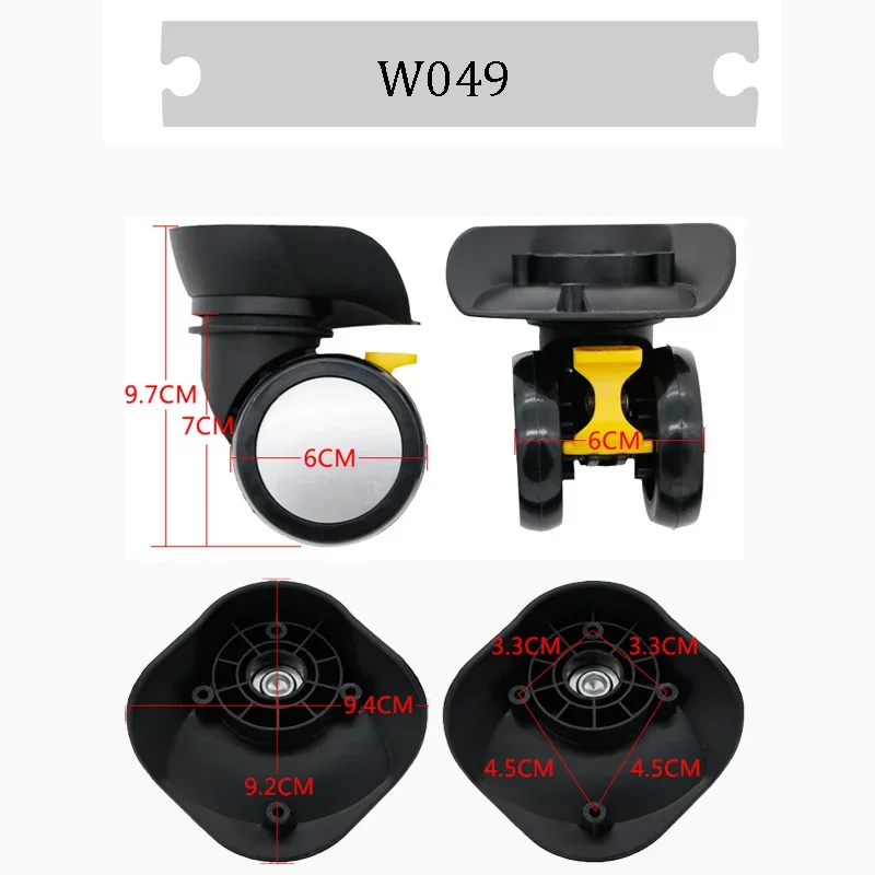 For W049 Silent Swivel Castor Accessories Premium Luggage Upgrade Set - Gold-Plated Bearings For 100% Silent Smooth Movement
