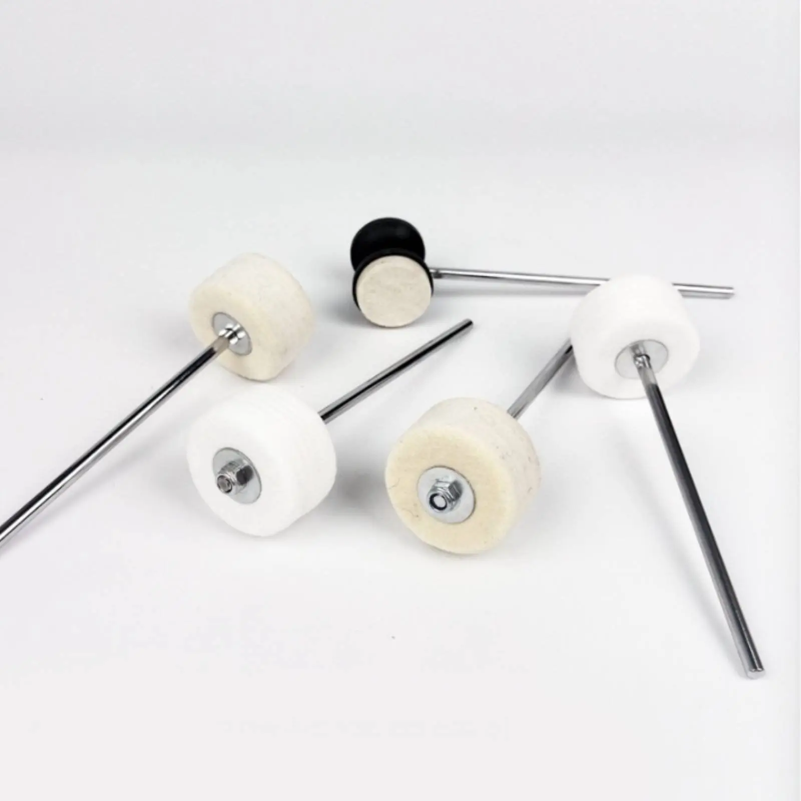 5 Pieces Felt Drum Beater Replacement Part Drum Pedal Beater Music Accessory Easy to Install Long-Lasting for Performance