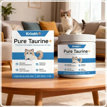 Taurine Powder For Cats Kittys Heart-Vision Daily Well-Ness Gentle On Sensitive Stomachs Cat Nutrient Supplement For Cat Food 1
