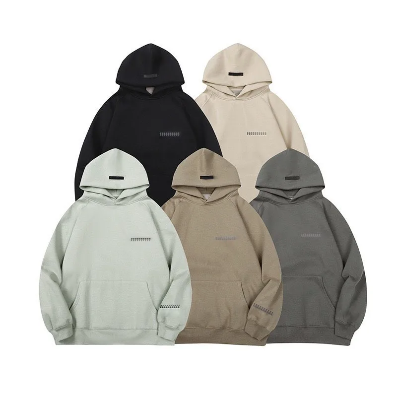 Trendy Men's Hoodies Brand Double Line Chest Two Line Small Letter Hoodies Loose High Street Couple Cotton Hoodies Coat Set