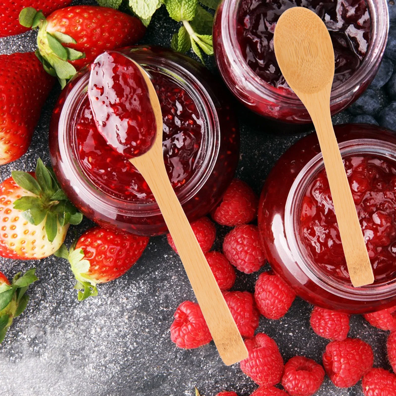 

8Pcs Kids Bamboo Spoons Smooth Surface for Ice Cream Cake Dessert Serving Portable Tiny Spoons Safe Sturdy Small Spoon