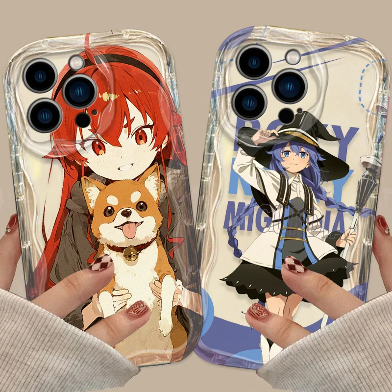 Anime Mushoku Tensei Cover For Apple iPhone 15 14 13 12 11 Pro X XR XS Max Plus 8 7 Plus SE Wave Oil Phone Case