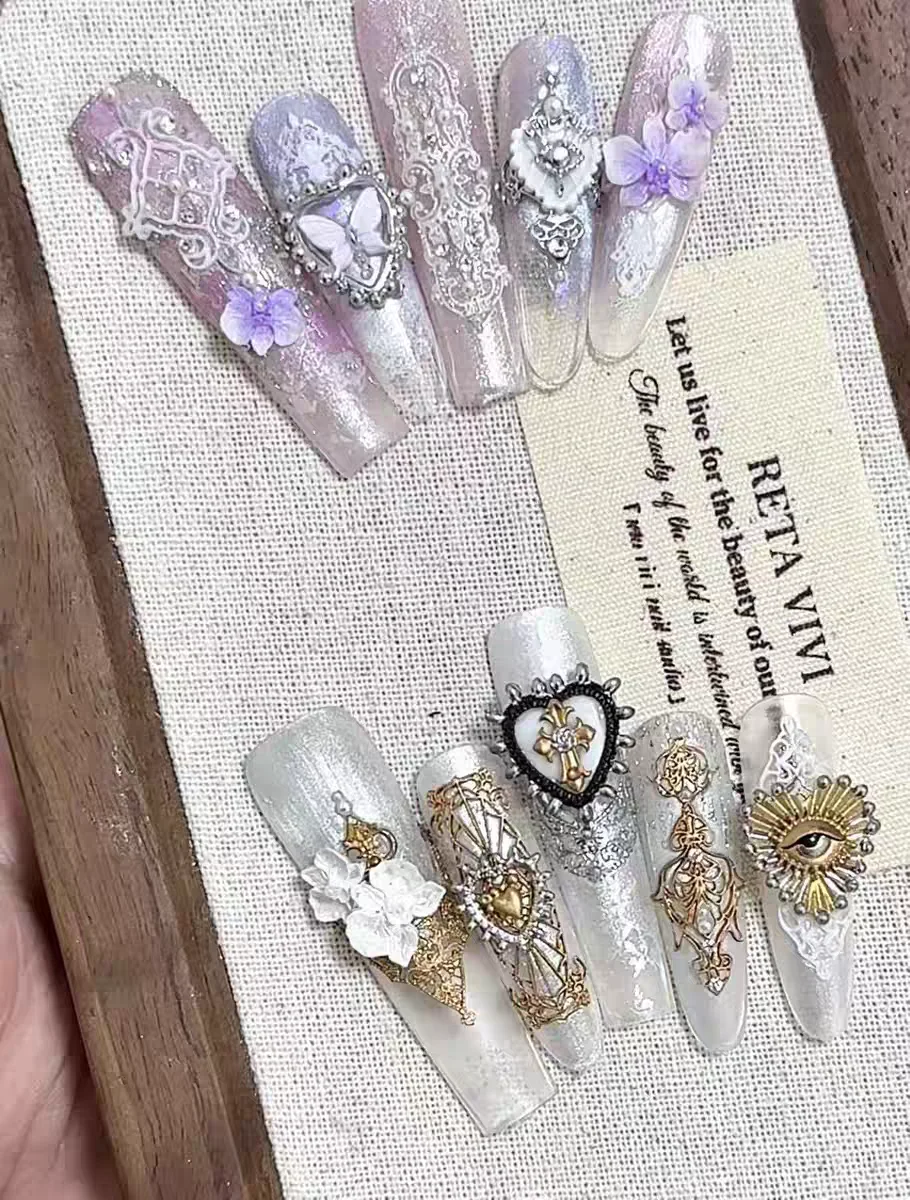 1pc 바로크 하트 프랑스 목걸이 보석 사진 프레임 3D 아크릴 네일 몰드 네일 장식 DIY 실리콘 네일 네일 제품