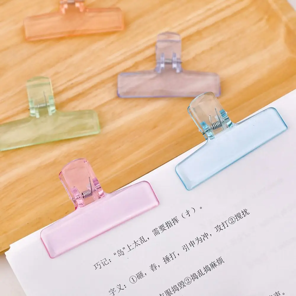 다채로운 바인더 클립 투명 아크릴 플래너 클립 편지지 학교 용품 파일 클램프 홀더