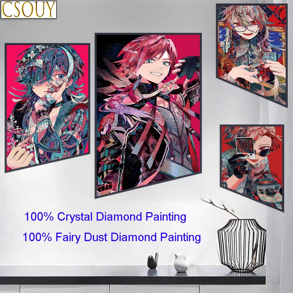 

100% Fairy Dust Diy Diamond Painting Cross Stitch Square Red Man Cartoons Embroidery Square Mosaic Home Decor Needlework Crystal