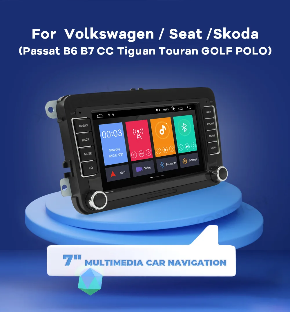 2Din Car Radio Android for Volkswagen Golf 5 6 Polo Passat B6 B7 CC Skoda Jetta Universal Muiltmedia Carplay Wifi GPS Navigation