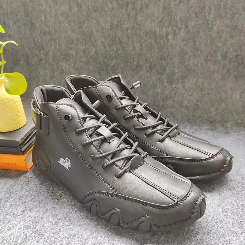 Men Boots Casual Motorcycle Summer Fashionable Retro Street Comfort Soft Soled Casual Shoes Walking Daily Versatile Bare