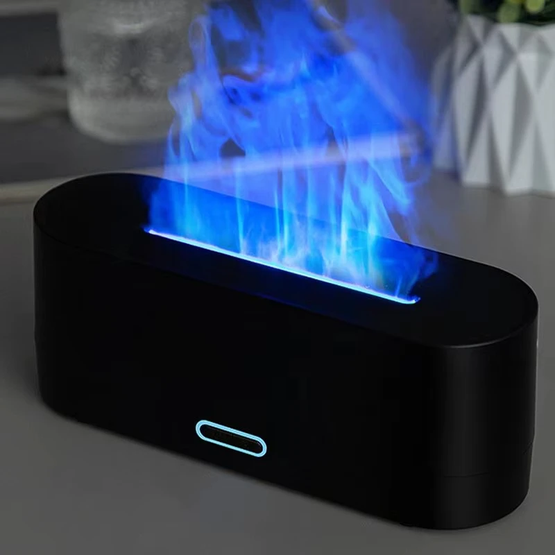 

New Flame Air Humidifier Aroma Diffuser 160mL Home Ultrasonic Cool Mist Maker Fogger Essential Oil Simulation Flame Lamp Difusor