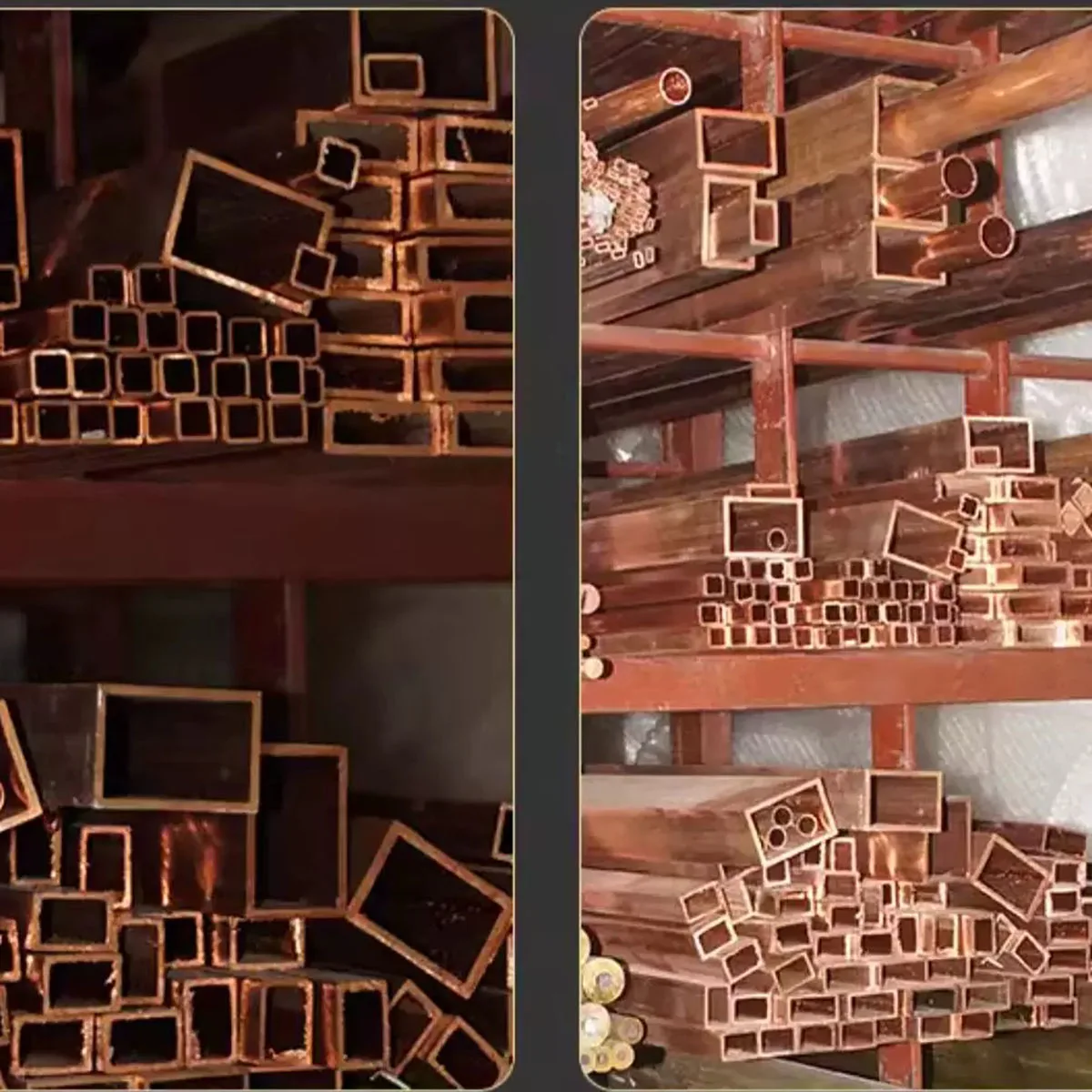 T2 Pure Copper Square & Rectangular Tube, Hollow Copper Pipe for Medium & High Frequency Induction
