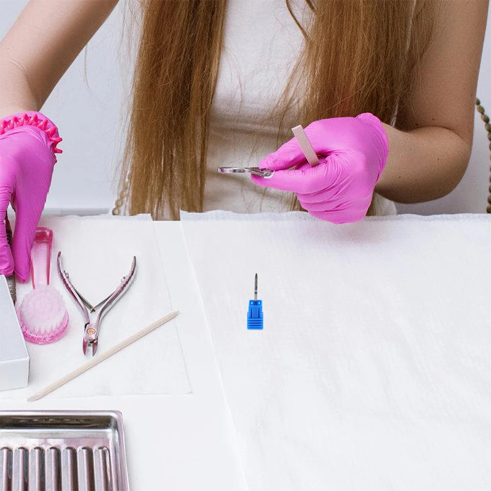 2 قطعة لقمة ثقب الأظافر على شكل صاروخ لإزالة البشرة طلاء الأظافر رأس مطحنة أظافر ناعمة لتقوم بها بنفسك مانيكير صالون منزلي احترافي #5