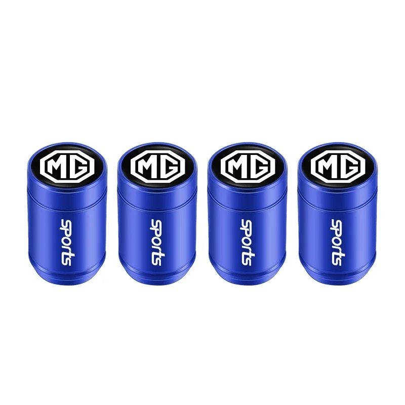 4Pcs Sports Aluminum Alloy Car Tire Valve Stem Caps for MG ZS EV HS EHS PHEV MG3 MG4 MG5 MG6 MG Dustproof Wheel Air Valve Covers