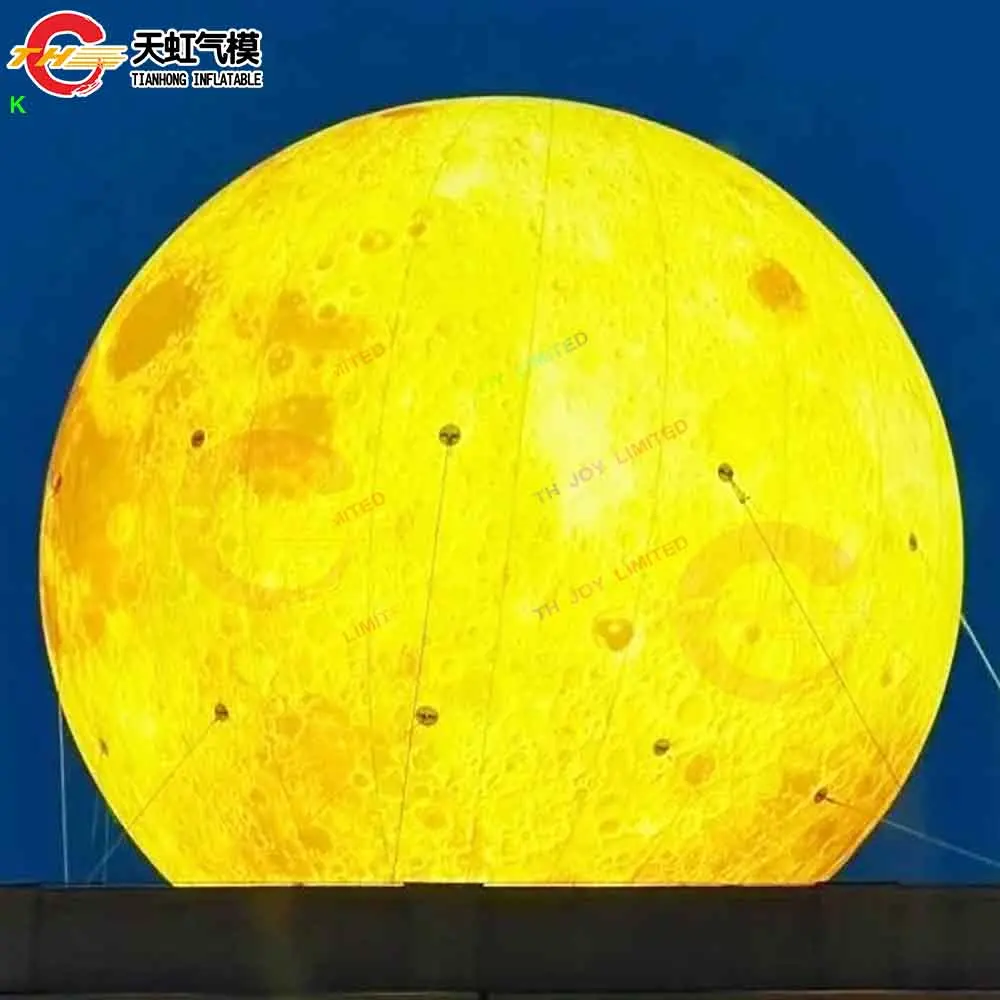 Livraison rapide éclairage grand ballon de lune gonflable décoration de cour gonflable planète lune replia ballon à Air pour la publicité