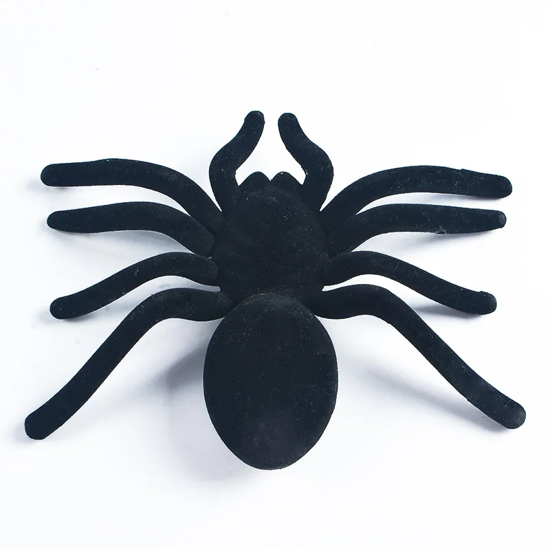 Halloween Decoration Black Big Flocking Spider Ghost Day Haunted House Horror Design Props Performance Clothing Accessories